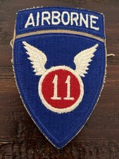 ORIGINAL PERIOD WWII WW2 US ARMY 11TH AIRBORNE PATCH W/ATTACHED TAB FE CE picture