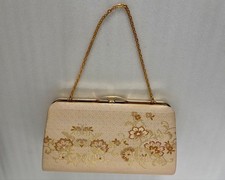 Japanese Style Gold Floral Pattern Bag with Chain picture