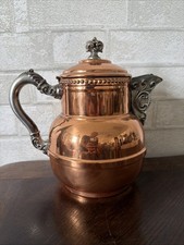 Antique Ornate Copper & Brass Teapot Rochester Stamping Works Co New York picture