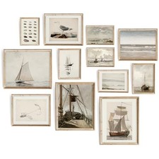 Vodefoad Vintage Seascape Gallery Wall Print Set of 12, Vintage Nautical Coas... picture