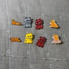 Vintage Garfield Enamel Pin Lot 70s 80s Pinback Brooch Jim Davis picture