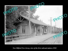 OLD 8x6 HISTORIC PHOTO OF NEW MILFORD NEW JERSEY ERIE RAILROAD STATION c1910 1 picture