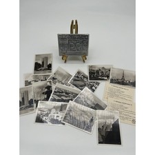 Vintage 1937 Paris Exposition Photo Set Embossed Paper Case Eiffel Tower France picture
