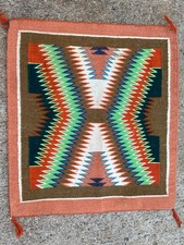 The Best Antique Dine Navajo Red Mesa Outline Single Saddle Blanket/Cover 1944s picture