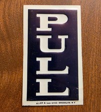 Small Tin Tacker Pull Advertising Sign Marked Allen & Van Dyke Brooklyn  NY picture