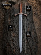 Master Zelda Sword- premium copper Damascus steel blade with leather sheet picture