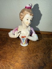 Vintage Unmarked Porcelain Half Doll 5” picture