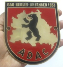 ADAC GAU BERLIN ANFAHREN 1953 CAR GRILL BADGE EMBLEM LOGOS METAL ENAMLED CAR GRI picture