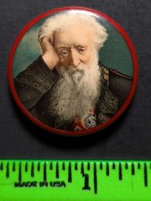 Vintage William Booth Founder Salvation Army Pinback Pin picture