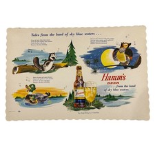 Vtg 50’s NOS Hamm's Hamms Beer Paper Placemat picture