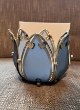 PartyLite Waterlily Frosted Tealight Votive Candle Holder P0560 picture