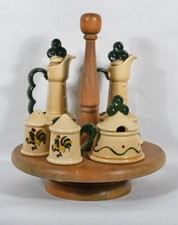 Metlox Poppytrail Provincial Condiment 5pc Set With Stand 10 3/8