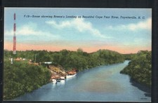 FAYETTEVILLE, NC * BREECE'S LANDING on CAPE FEAR RIVER * UNPOSTED VINTAGE LINEN  picture