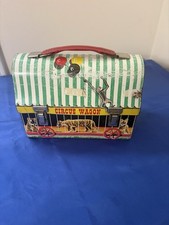 Rare Vintage 1950s Thermos Brand Circus Wagon Metal Dome Lunchbox picture