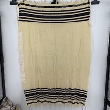 Vintage Half Size Wool Tallit Gadol 30”x48” picture
