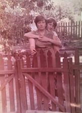 Beautiful girls hugging pretty attractive young women female Vintage Photo picture