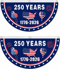 2-Pack 250th American Anniversary Flags 1776-2026 - USA 250th Outdoor Bunting Fl picture