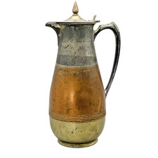 Antique 1917 Landers Frary & Clark Pitcher Copper Brass Rustic Patina Distressed picture