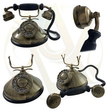 New Designer Style Brass Rotary Dial Telephone Vintage Phone Home Decor Gift picture