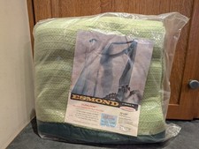 Vintage Esmond by Chatham Avocado / Green Waffle Blanket Satin Trim NEW 72x90 picture