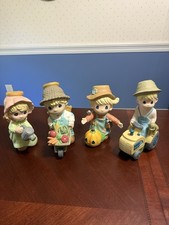 Precious Moments Hand Painted Farm Kids Figurines Set of 4 Girls are Angles 9in  picture