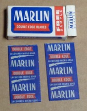 Vintage Razor Blade MARLIN FREE SAMPLE Later Full Pack of 2 GUN RARE (See Note) picture