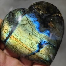 254g Raw NATURAL Rainbow Labradorite Stone QUARTZ CRYSTAL Heart Reiki Healing picture