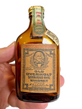 1937 Overholt Straight Rye Whiskey 1/10 Pint Bottle Bond Tax Seal Montana State picture