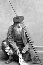 Scottish Fly Fisherman in a kilt from the Highlands, 1890. Photo 8.5x11 picture
