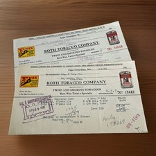 1935-36 Roth Tobacco Cape Girardeau MO Invoice Pair B Wax Foxy Grandpa sl picture
