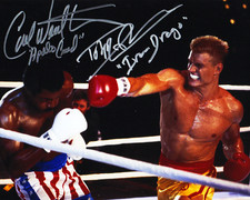 CARL WEATHERS & DOLPH LUNDGREN SIGNED REPRINT AUTOGRAPHS 8