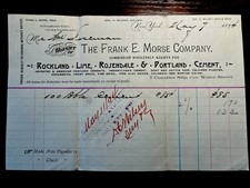 🧱 1894 Frank E. Morse Co NYC 100 Barrels Cement $85 Wholesale Billhead picture