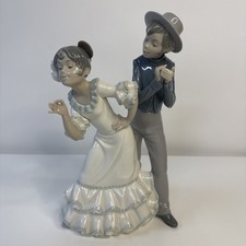 Vintage Retired NAO Lladro Spain Figure Flamenco Dancers Boy Girl Stamp 26 MINT picture