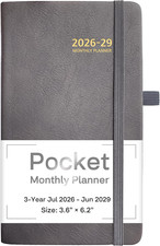 2026-2029 Pocket Monthly Planner, 3 Year Calendar 2026-2029, 6.2’’ X 3.6’’ X picture