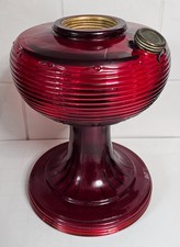 B83 Aladdin Ruby Red Glass Beehive Lamp Fount picture