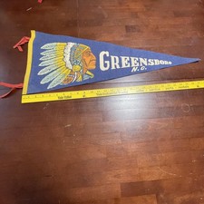 Vintage Greensboro North Carolina Felt Souvenir Pennant Native American Chief picture