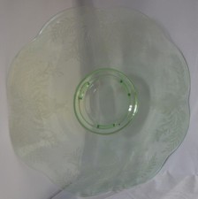 Vintage Green Depression Glass Platter Plate picture