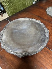 Vintage 1847 Roger Bro Heritage Silver Plate Footed Cake Plate Tray Platter M7 picture