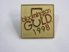 -1998 BLOOMINGTON GOLD CORVETTE LOGO CHEVY CHEVROLET AUTOMOTIVE HAT PIN FREESHIP picture