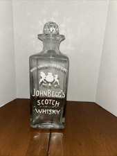 Vintage Heavy Cut Glass John Begg's Scotch Whisky Bottle/Decanter picture
