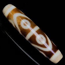 Rare Tibetan Buddhism Agate 8 Eyes Totem Dzi Bead Amulet Necklace Pendant G5191 picture