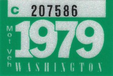 1979 WASHINGTON Vinyl Sticker Decal -CAR or TRUCK License Plate Reg. TAB TAG-New picture