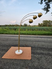 MID CENTURY MODERN GUZZINI STYLE ARC FLOOR LAMP WITH 3 ARMS MARBLE BASE 72