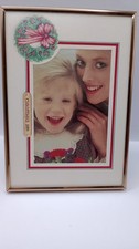 Vintage Burnes Solid Brass Picture Frame Original Insert Tabletop Box 5 x 7 in picture