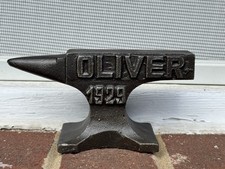 OLIVER 1929 Cast Iron Miniature Embossed Anvil - OLIVER TRACTOR - See Photos picture