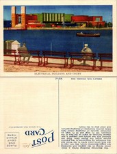 Worlds Fair Chicago 1933 Postcard Electrical Building and Court Vintage picture