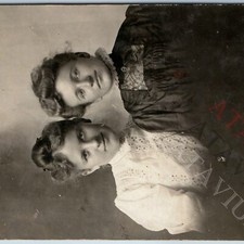 c1910s Charlotte, IA RPPC Young Ladies Studio Portrait Ella Mohr Minnie Vogt picture
