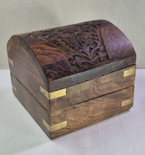 Wood Storage Box Tea Caddy w/ Second Flush Darjeeling Tea 3.5
