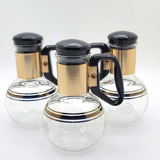 3 Vtg 60's Pyrex Silex Individual 10 oz MCM Glass Coffee Carafe's/LRG-2/Espresso picture
