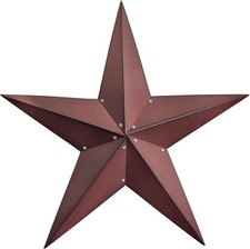 Qobumy 36Inch Large Metal Barn Star-Black Barn Star Outdoor 36